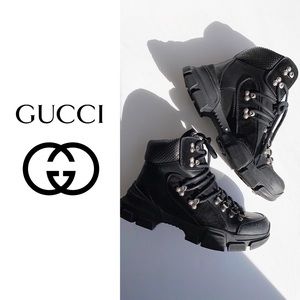 GUCCI BLACK FLASHTREK HIKING BOOTS